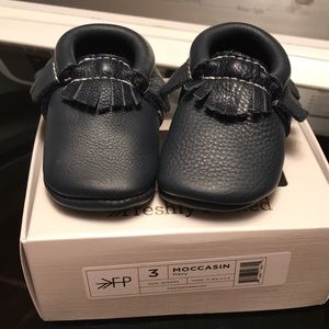 Freshly picked navy moccs size 3